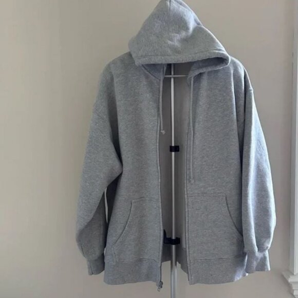 TNA BOYFRIEND Gray Zip-Up Hoodie - Picture 1 of 3